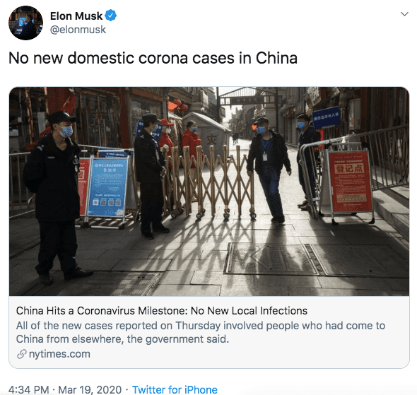 Coronavirus 101 Musk Tweet 1 O